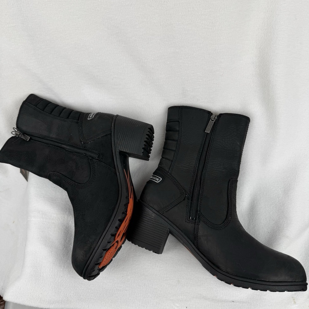 Women's Harley-Davidson Waterproof Black Boots Heels Size 8.5 M Stock #D87203 - Picture 6 of 9